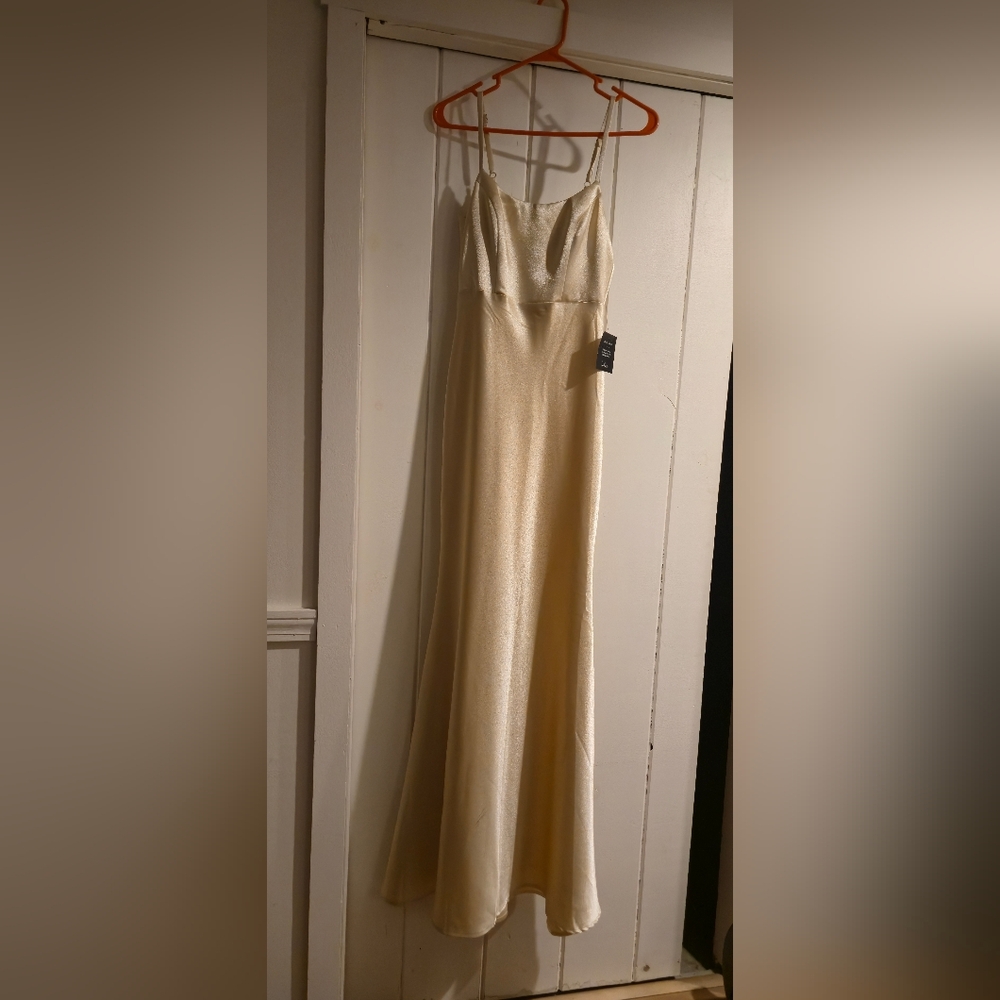 Lulu's Cream Satin Gown